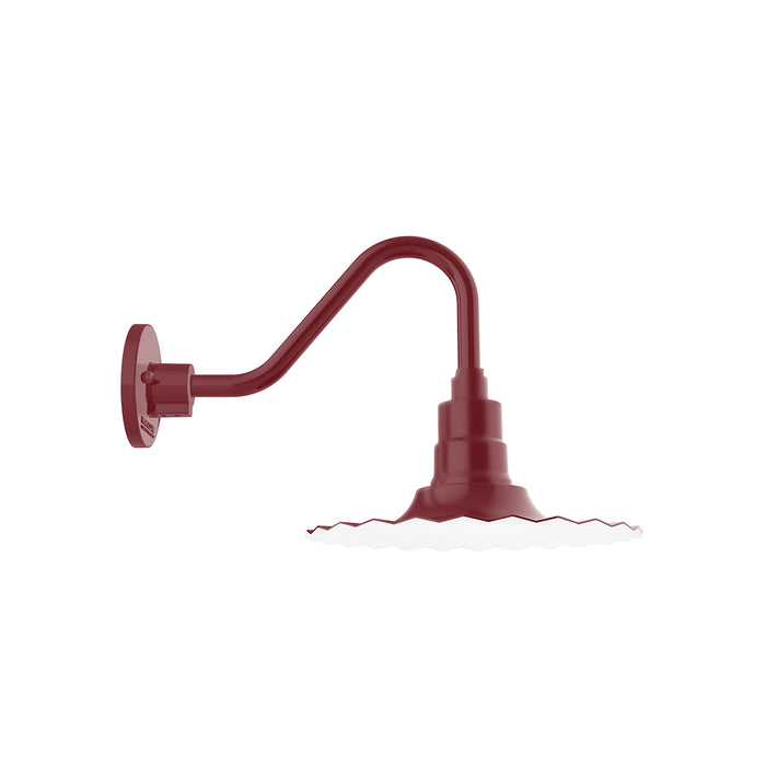 Radial 12 inch Gooseneck wall light in Barn Red | Montclair Light Works