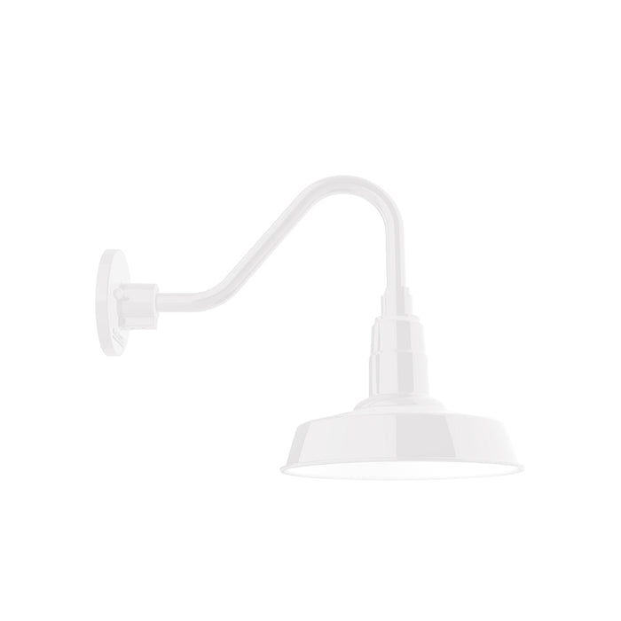 Warehouse 10 inch gooseneck wall light in White | Montclair Light Works
