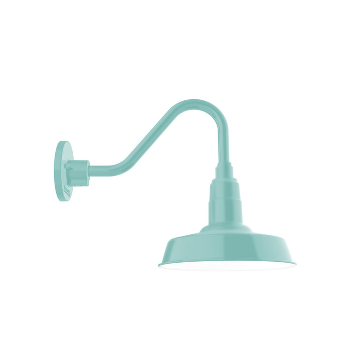 Warehouse 10 inch gooseneck wall light in Sea Green | Montclair Light Works