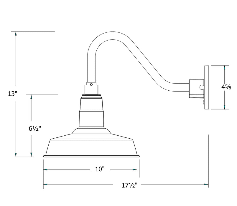 Warehouse 10 inch gooseneck wall light in Slate Gray | Montclair Light Works