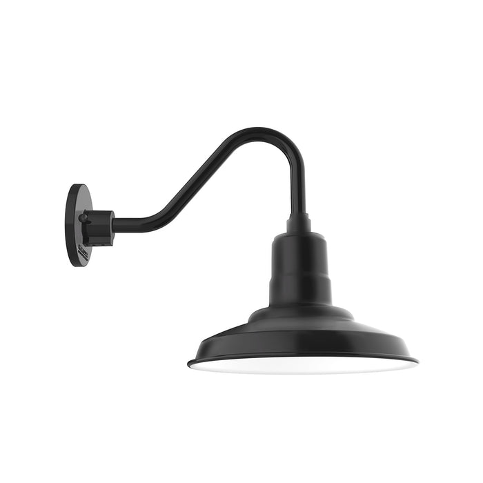 Warehouse 12 inch LED Gooseneck Wall light in Black | Montclair Light Works