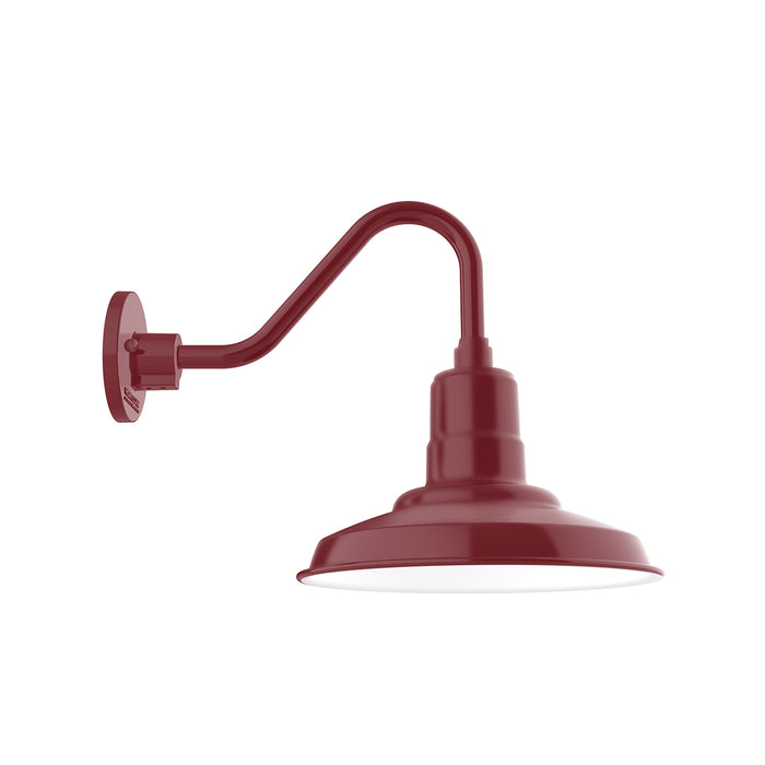 Warehouse 12 inch Gooseneck wall light in Barn Red | Montclair Light Works