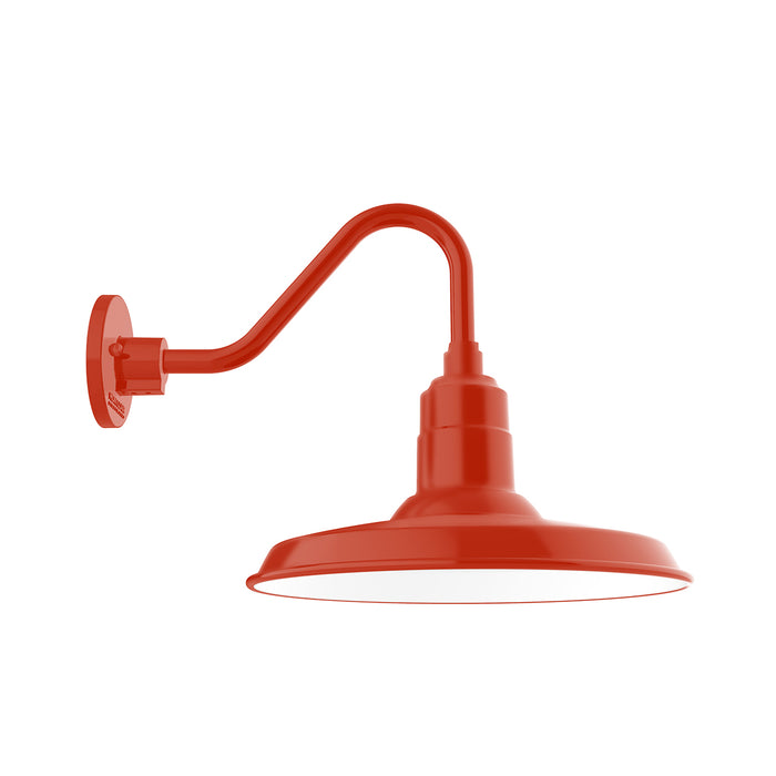 Warehouse 14 inch LED Gooseneck Wall light in Vermillion | Montclair Light Works