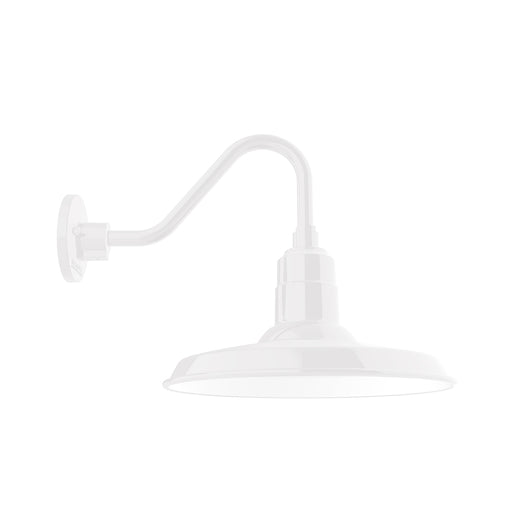 Warehouse 14 inch gooseneck wall light in White | Montclair Light Works