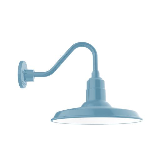 Warehouse 14 inch LED Gooseneck Wall light in Light Blue | Montclair Light Works