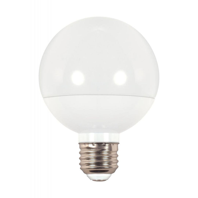 Medium base G25 LED bulb with frosted round globe