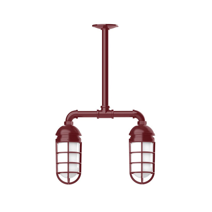Vaportite 2-Light Stem Hung Pendant Light in Barn Red