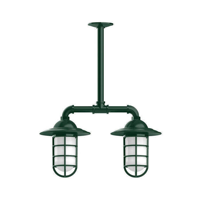 Vaportite 2-Light Stem Hung Pendant Light in Forest Green