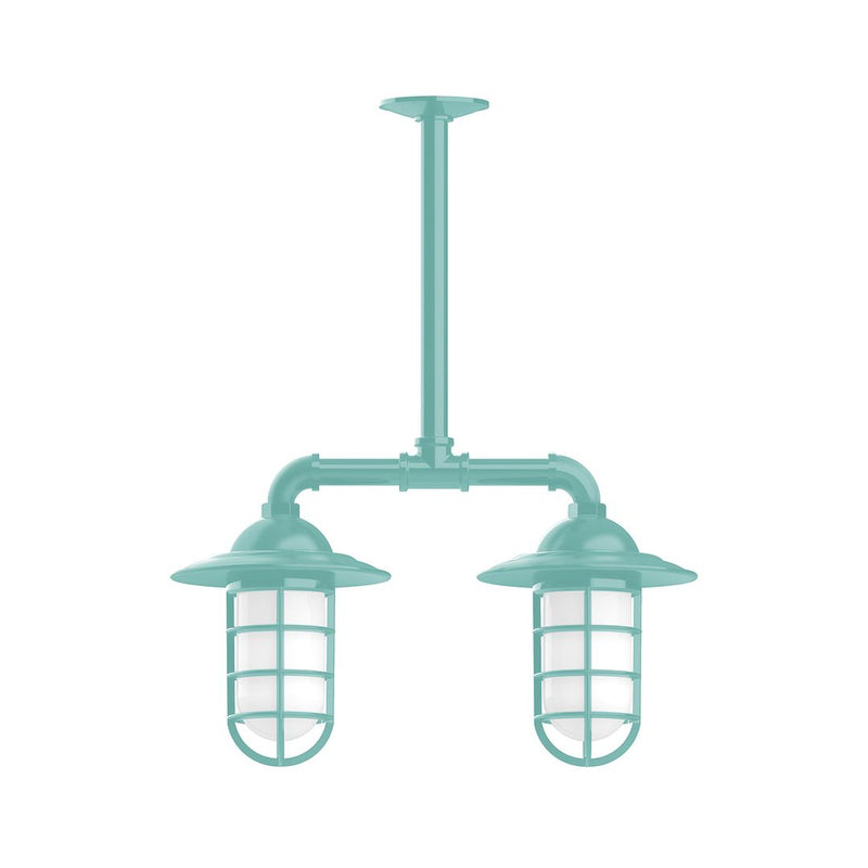 Vaportite 2-light Stem Hung Pendant Light in Sea Green