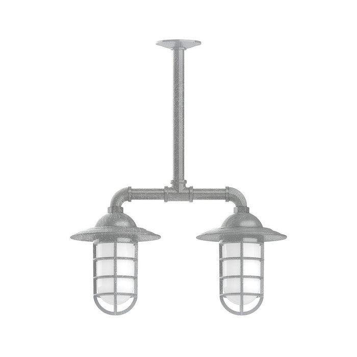 Vaportite 2-light Stem Hung Pendant Light in Painted Galvanized