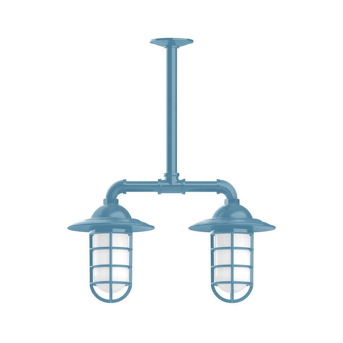 Vaportite 2-Light Stem Hung Pendant Light in Light Blue