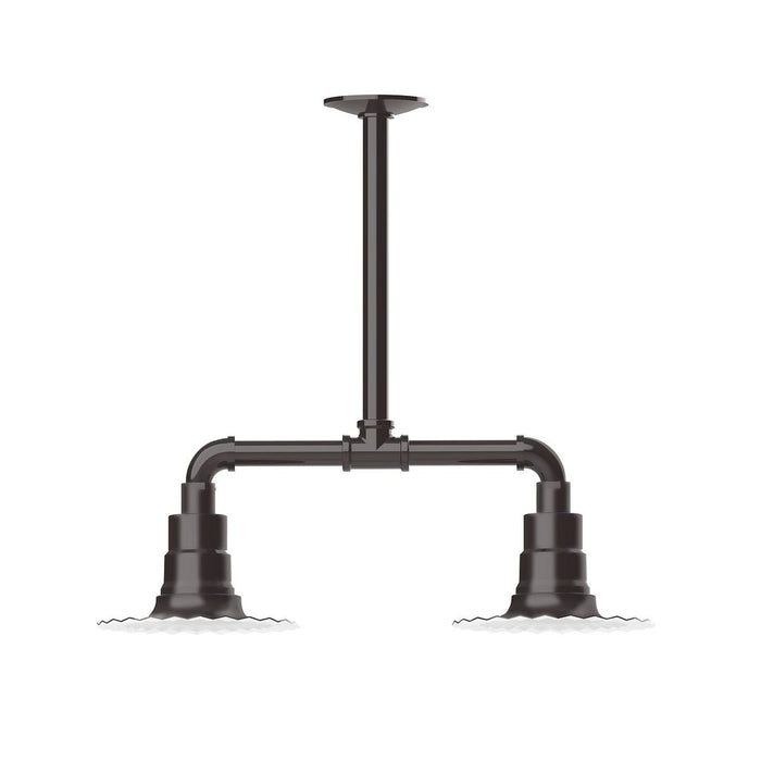Radial 8" 2-light Stem Hung Pendant Light in Architectural Bronze
