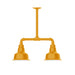 Warehouse 8" 2-light Stem Hung Pendant Light in Bright Yellow | Montclair Light Works
