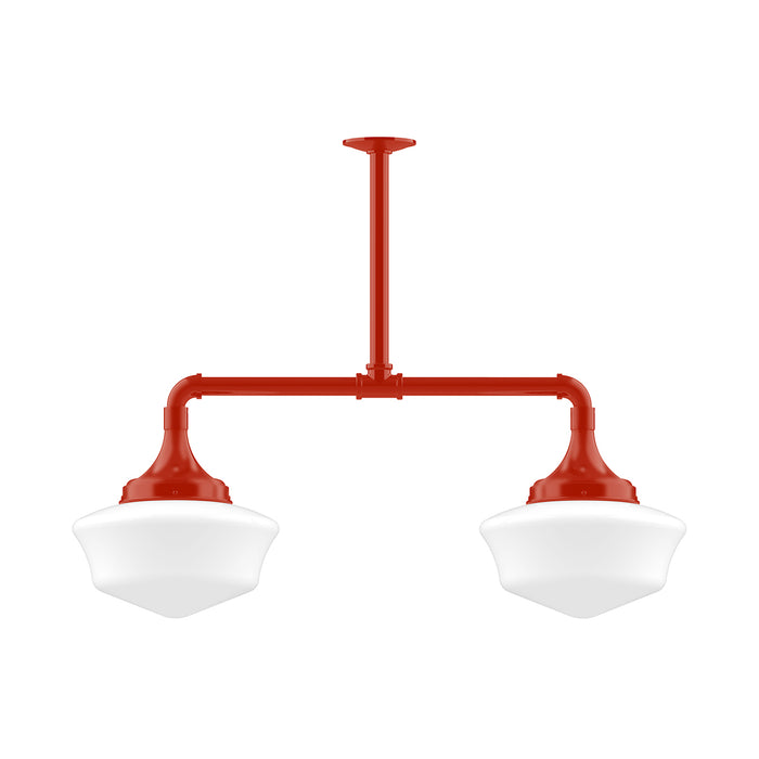 Schoolhouse 12" 2-light Stem Hung Pendant Light in Vermillion | Montclair Light Works