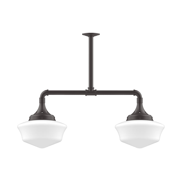 Schoolhouse 12" 2-light Stem Hung Pendant Light in Bronze Matte | Montclair Light Works