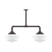 Schoolhouse 12" 2-light Stem Hung Pendant Light in Bronze Matte | Montclair Light Works
