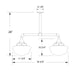 Schoolhouse 12" 2-light Stem Hung Pendant Light in Black Line Drawing