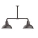Cafe 12" 2-light LED Stem Hung Pendant Light in Bronze Matte | Montclair Light Works