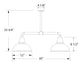 Cafe 12" 2-light Stem Hung Pendant Light in Black Line Drawing