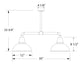 Cafe 12" 2-light LED Stem Hung Pendant Light in Navy Line Drawing