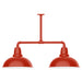 Cafe 16" 2-light Stem Hung Pendant Light in Vermillion | Montclair Light Works