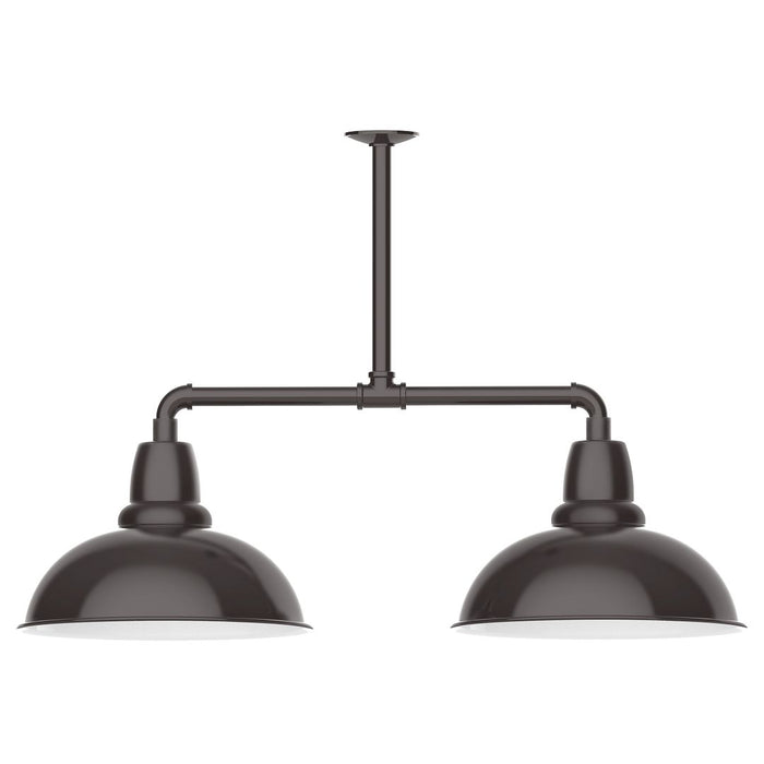 Cafe 16" 2-light Stem Hung Pendant Light in Architectural Bronze