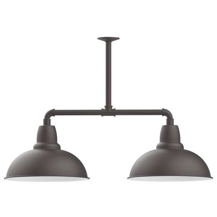 Cafe 16" 2-light Stem Hung Pendant Light in Bronze Matte | Montclair Light Works