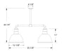 Deep Bowl 12" 2-light Stem Hung Pendant Light in Slate Gray Line Drawing