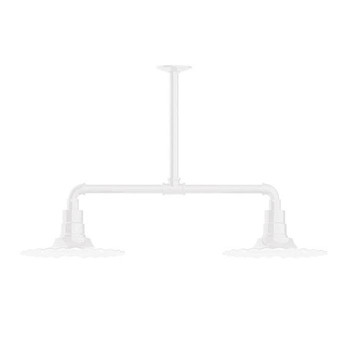 Radial 12" 2-light Stem Hung Pendant Light in White