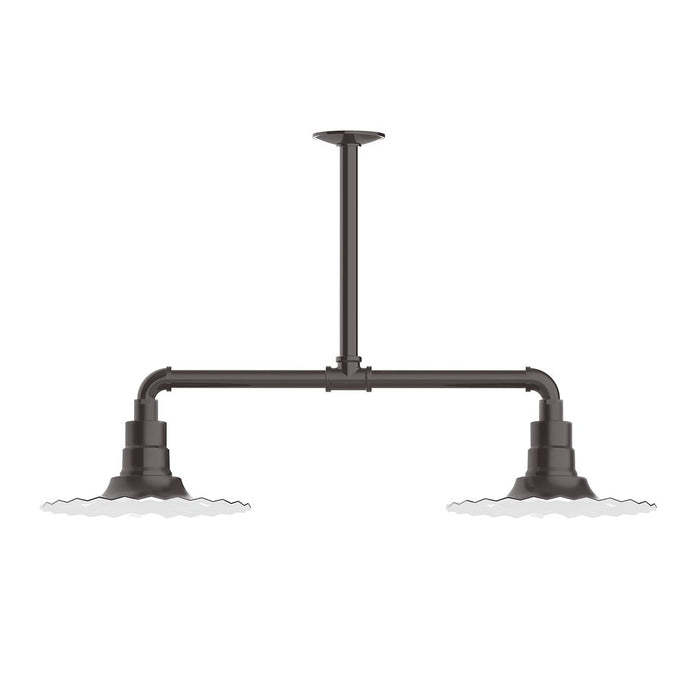 Radial 12" 2-light Stem Hung Pendant Light in Architectural Bronze