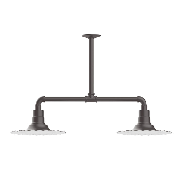 Radial 12" 2-light Stem Hung Pendant Light in Bronze Matte | Montclair Light Works