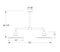 Radial 12" 2-light Stem Hung Pendant Light in Slate Gray Line Drawing