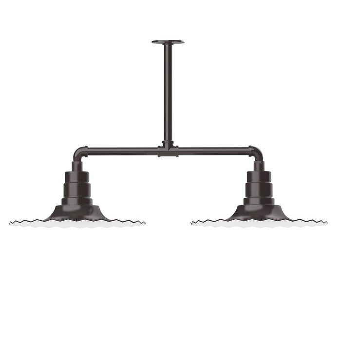 Radial 16" 2-light Stem Hung Pendant Light in Architectural Bronze