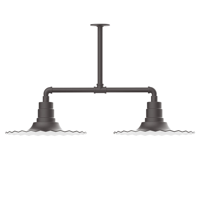 Radial 16" 2-light Stem Hung Pendant Light in Bronze Matte | Montclair Light Works