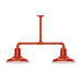 Warehouse 12" 2-light Stem Hung Pendant Light in Vermillion | Montclair Light Works
