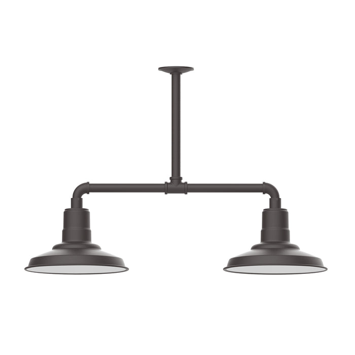 Warehouse 12" 2-light Stem Hung Pendant Light in Bronze Matte | Montclair Light Works