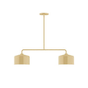 Ivory 2-light linear pendant with two cylinder shades on a bar
