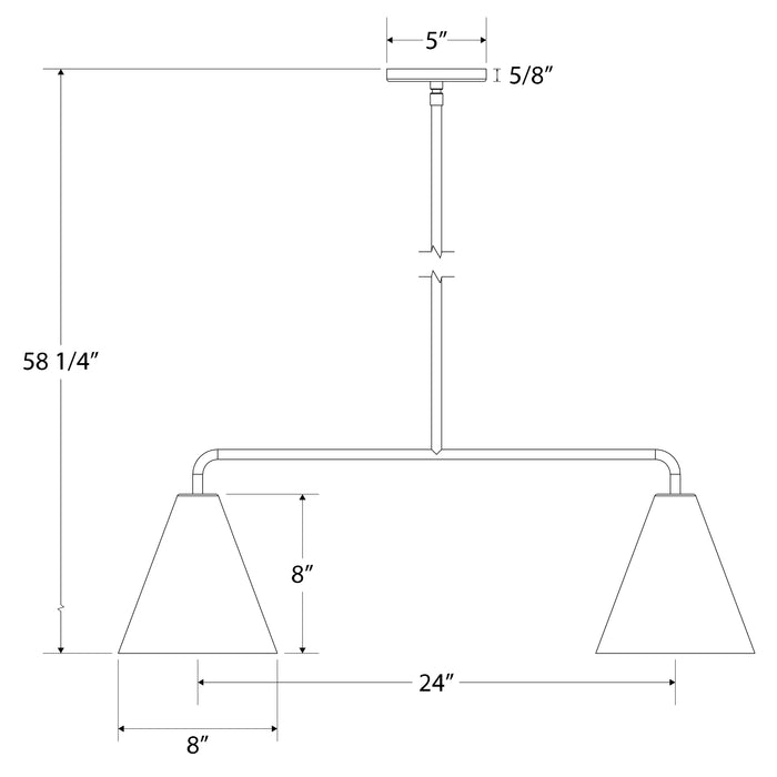 Jynx 2-Light Linear Pendant in Cream Line Drawing