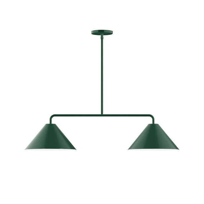 Axis Pinnacle 2-Light LED Stem Hung Pendant in Forest Green