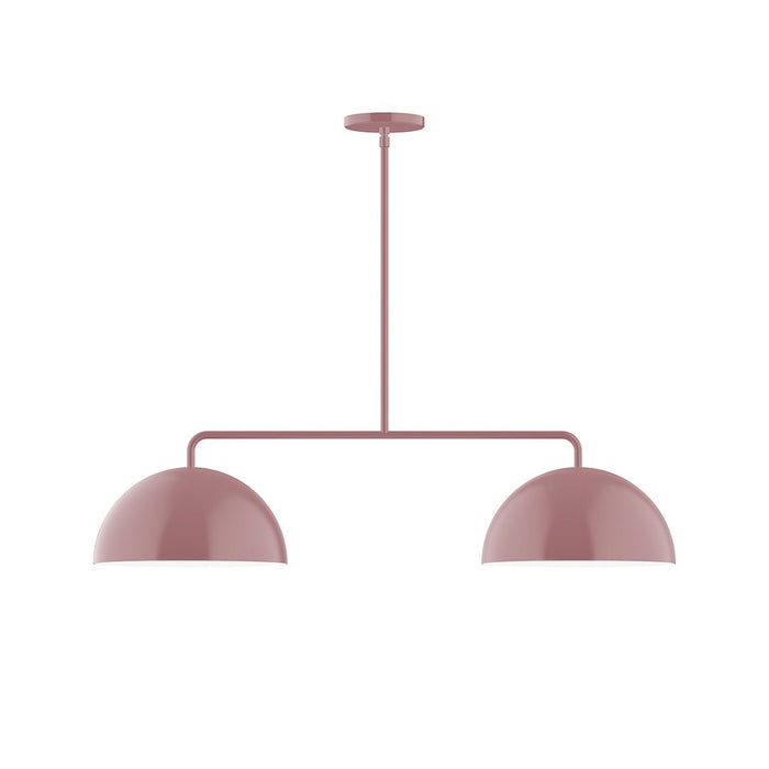 Axis Arcade 2-Light Stem Hung Pendant with Glass Globe Globe, Mauve