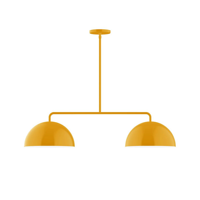 Axis Arcade 2-Light Stem Hung Pendant with Glass Globe Globe, Bright Yellow