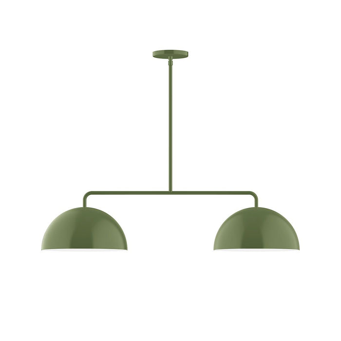 Axis Arcade 2-Light Stem Hung Pendant with Glass Globe Globe, Fern Green