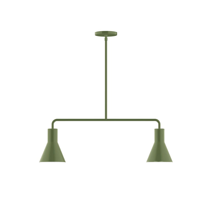 Axis Flare 2-Light Stem Hung Pendant in Fern Green