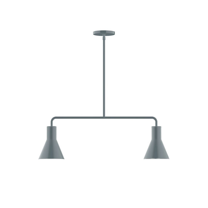 Axis Flare 2-Light LED Stem Hung Pendant in Slate Gray