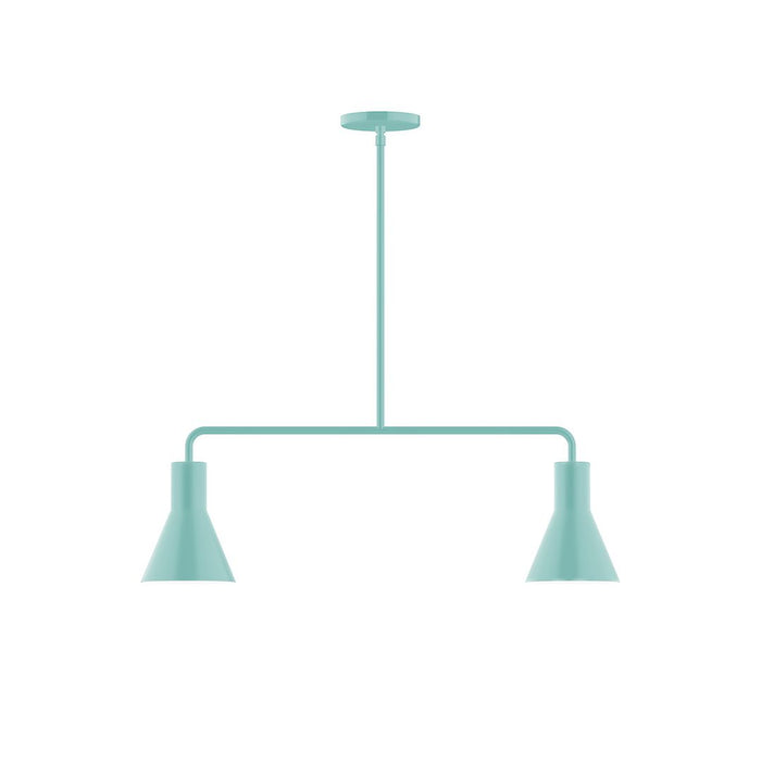 Axis Flare 2-Light Stem Hung Pendant in Sea Green