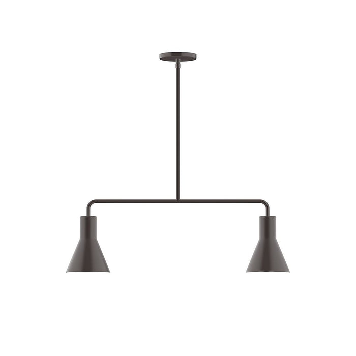 Axis Flare 2-Light Stem Hung Pendant in Architectural Bronze