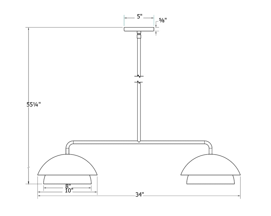 Nest 2-Light LED Linear Pendant in White | Montclair Light Works