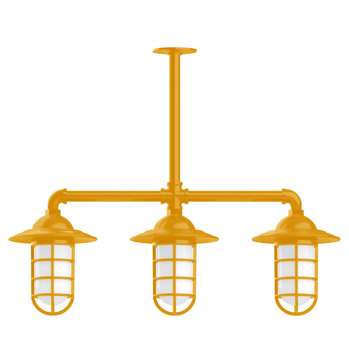 Vaportite 3-light Stem Hung Pendant Light in Bright Yellow | Montclair Light Works