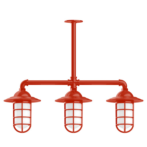 Vaportite 3-light Stem Hung Pendant Light in Vermillion | Montclair Light Works
