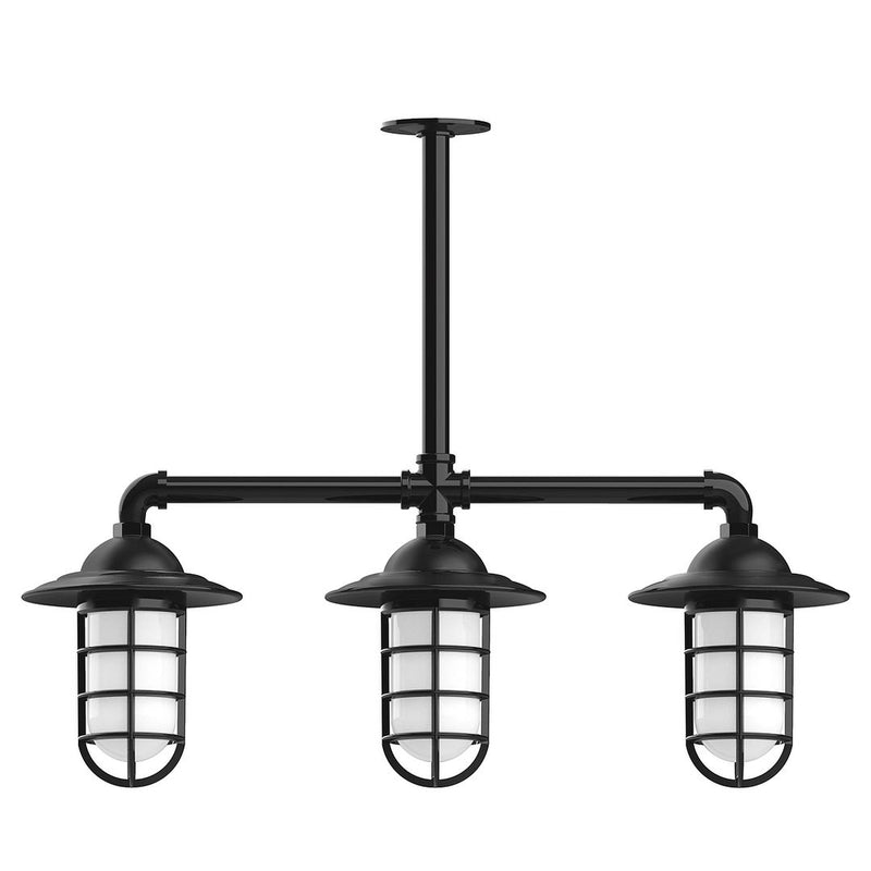 Vaportite 3-light Stem Hung Pendant Light in Black